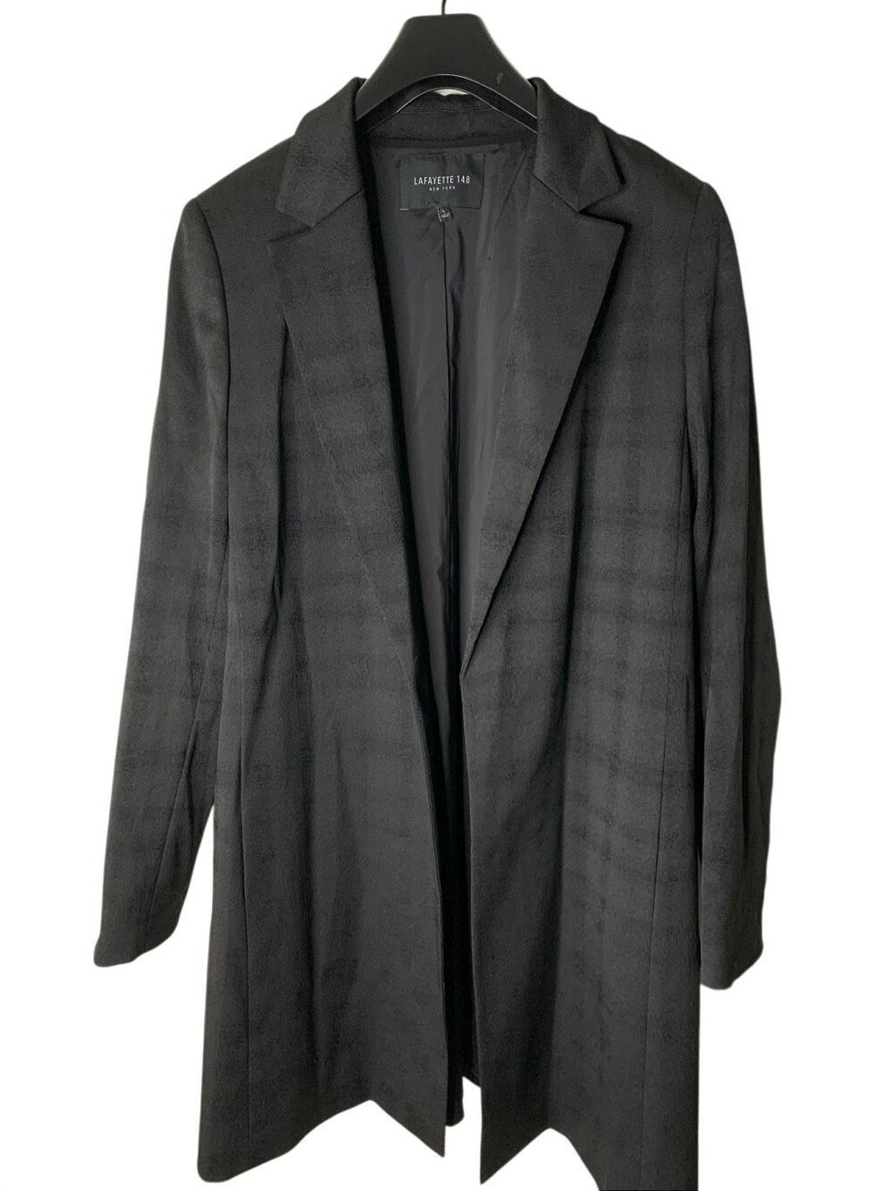 Lafayette 148 black longline open front blazer women's size large